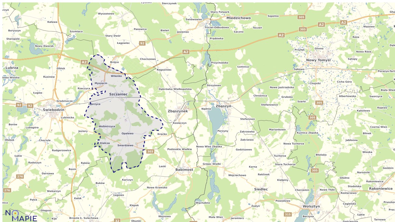 Mapa uzbrojenia terenu Szczańca